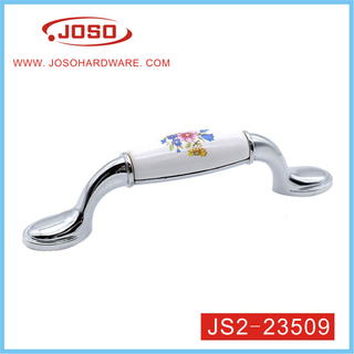 Popular Sliver and White Zinc Alloy and Ceramics Handle for Drawer