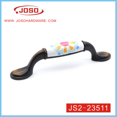 Decorative Zinc Alloy and Ceramics Handle for Kitchen Drawer