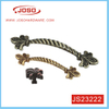 Retro Style Flower Pattern Antique Brass Pull Handle for Cabinet