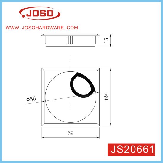 Zinc Alloy Wire Hole Cover for Desk